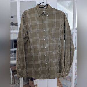 J. Crew Men's Khaki Plaid Button Down Shirt